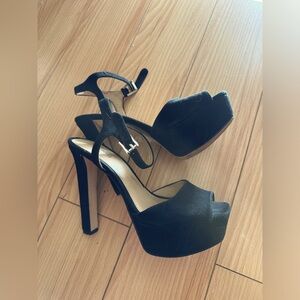 Michael Kors Black Suede Platform Heel Size 7